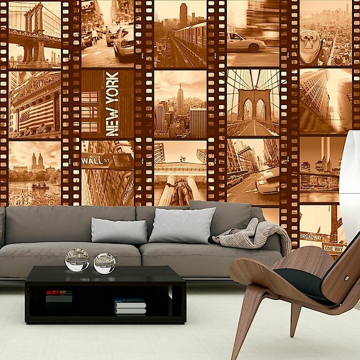 Fotótapéta - New York kollázs (szépia) 50x1000