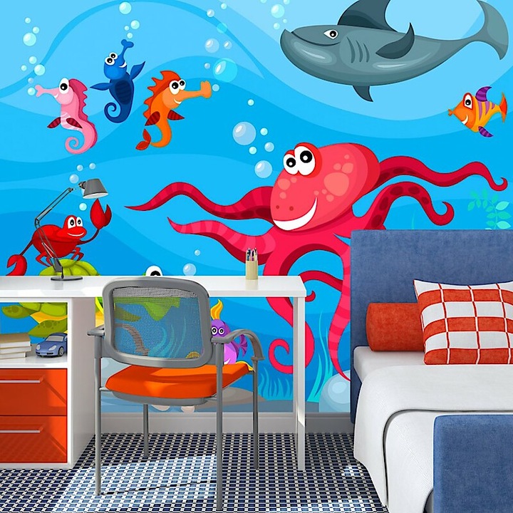 Fotótapéta - Polip és cápa gyerekszoba poszter 350x270