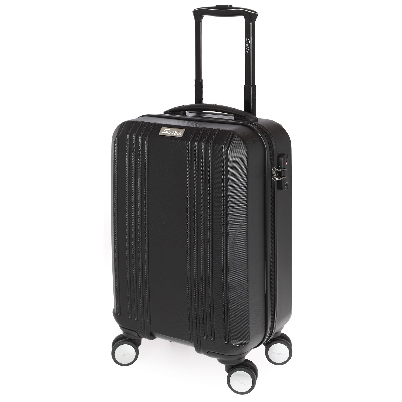 Troler Cabina, Policarbonat/ABS, 4 Roti Duble, STELXIS, ST 510 - 58 cm, Negru