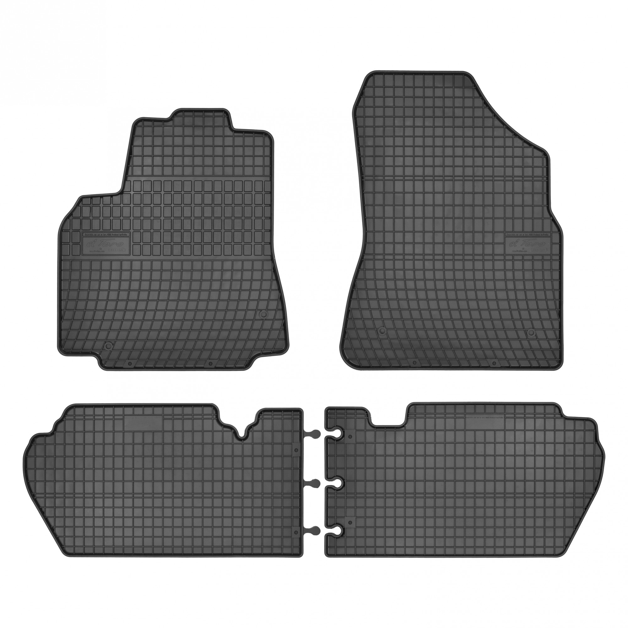 Set covorase auto din cauciuc pentru Citroen Berlingo II, fabricatie 2008 - prezent, negru, 4 bucati