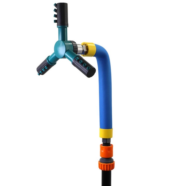 Пръскалка батут, въртене на 360 градуса, материал ABS, зелен, 28x2,5 см, комплект 1 бр