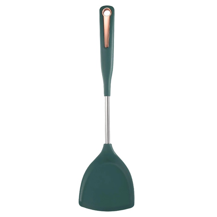 Set de ustensile de bucatarie din silicon si otel inoxidabil, 4 piese, multicolor, 39x10.2cm, 38.2x11cm, 38.4x9.4cm, 34.8x8.7cm