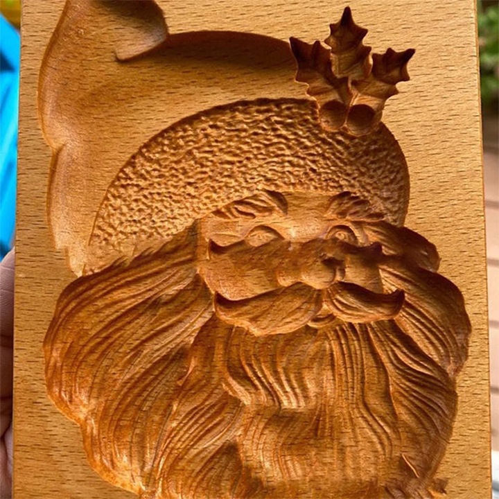 Коледни форми за сладки, 3D комплект, дървени, за бисквити и десерти, многоцветни, 150гр