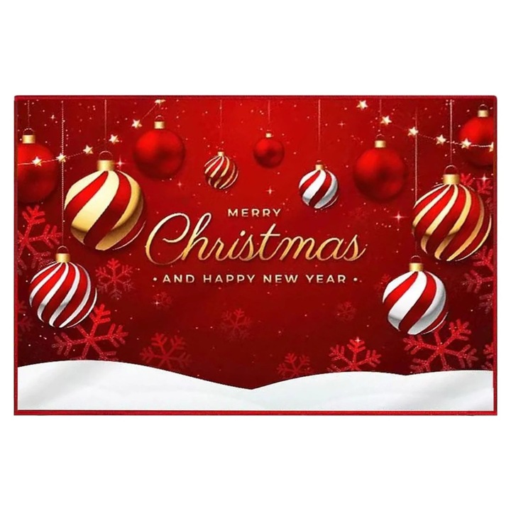 Коледен килим, супер абсорбиращ микрофибър, TPR, неплъзгащ се, 50x80см, многоцветен