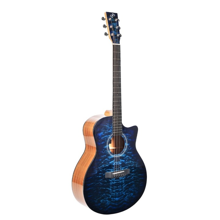 Chitara acustica 4/4 Pyle, set complet, lemn finisaj mat, 86,4cm