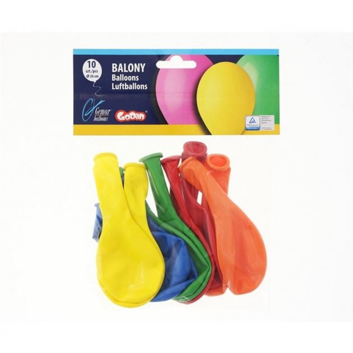 Baloane latex rotunde standard, 26 cm, asortate, 10buc/set