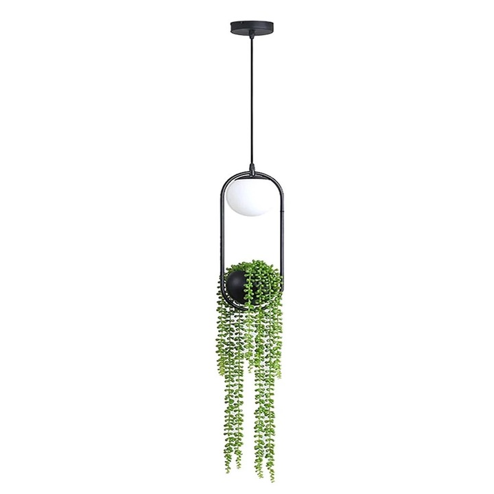 Candelabru LED cu ghiveci pentru plante, 5W, 41x12cm, multicolor, set cu lampa inclusa