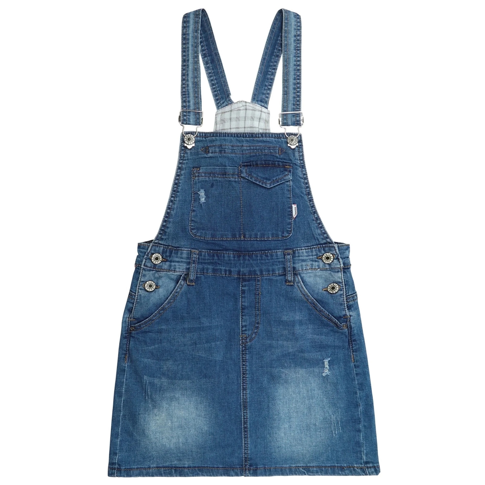 Sarafan denim fete, bumbac, albastru deschis, 135-140 CM - eMAG.ro