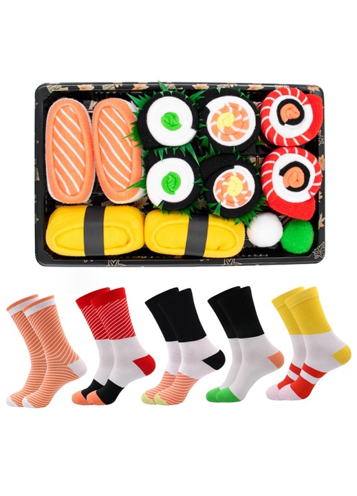 Комплект чорапи sushi, чифтове, многоцветни, памук, Многоцветен, One Size