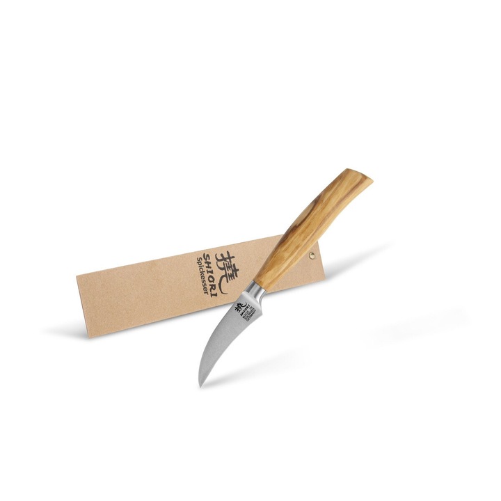 Cutit de bucatarie, Shiori, otel/lemn, maro/argintiu