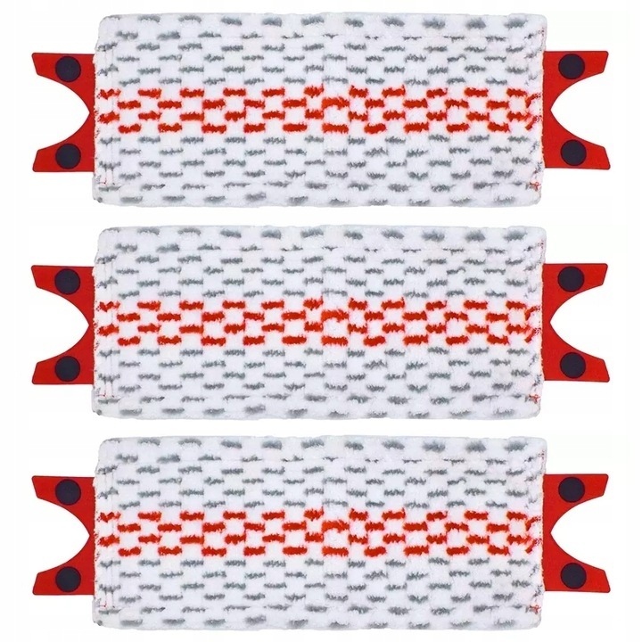 Set 3 rezerve Mop Vileda Ultra Max, GERMAN, alb-rosu, 35x13cm