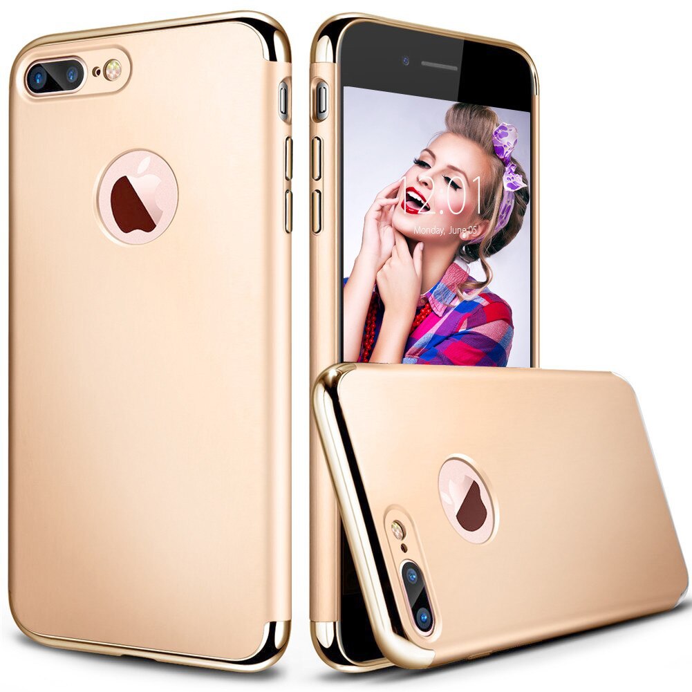 Husa telefon Iphone 7 Plus ofera protectie 3in1 Ultrasubtire - Lux Gold G
