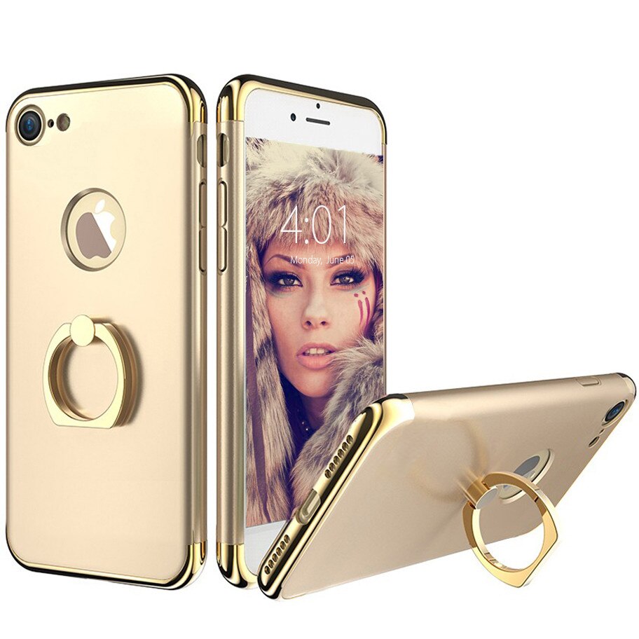 Husa telefon Iphone 7 ofera protectie 3in1 Ultrasubtire - Lux Gold G Ring