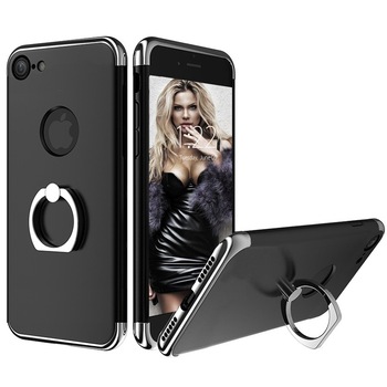 Husa telefon Iphone 7 ofera protectie 3in1 Ultrasubtire - Lux Black S Ring Husa telefon Iphone 7 ofera protectie 3in1 Ultrasubtire - Lux Black S Ring