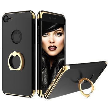 Husa telefon Iphone 7 ofera protectie 3in1 Ultrasubtire - Lux Black G Ring Husa telefon Iphone 7 ofera protectie 3in1 Ultrasubtire - Lux Black G Ring