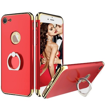 Husa telefon Iphone 7 Plus ofera protectie 3in1 Ultrasubtire Lux Red S Ring Husa telefon Iphone 7 Plus ofera protectie 3in1 Ultrasubtire Lux Red S Ring