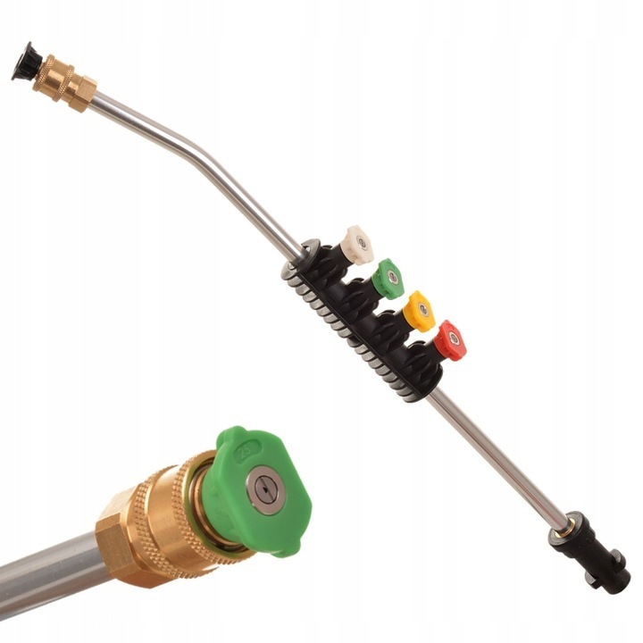 Lance pentru aparat de spalat cu presiune, BISANTI, Compatibil cu Karcher K2-K7, 5 duze, 160 bar, 60°C, Multicolor