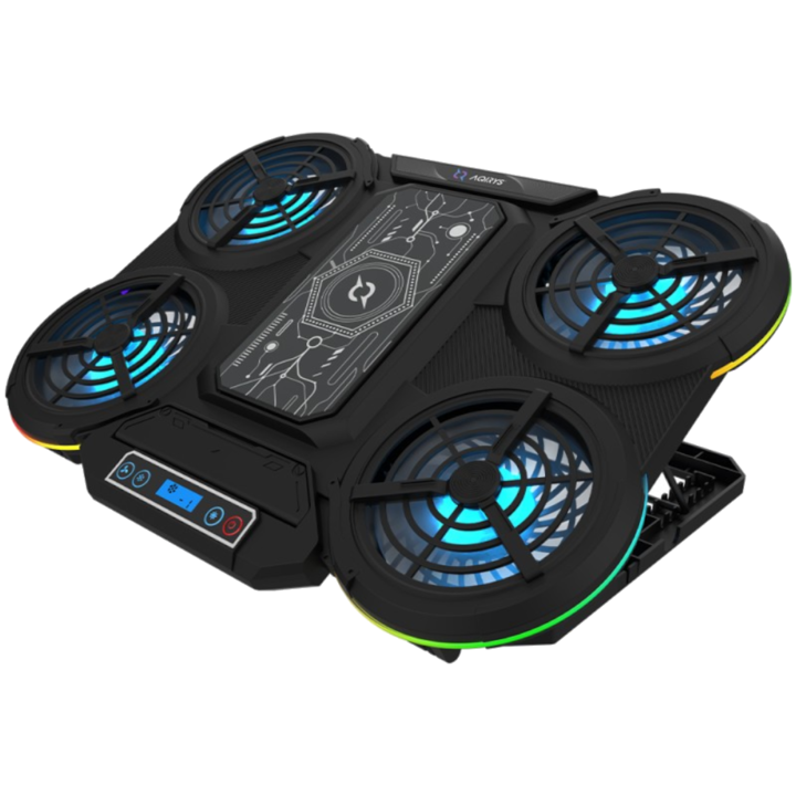 Cooler pentru laptop Aqirys Zenith, pana la 17", Iluminat, Negru