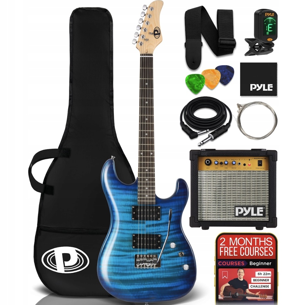 Set chitara electrica 39 inch, Pyle, 6 corzi, amplificator inclus