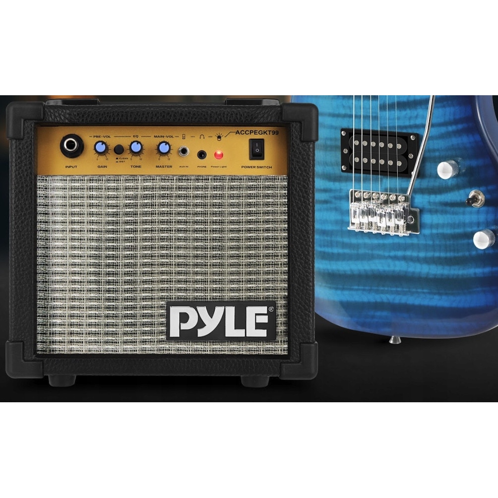 Set chitara electrica 39 inch, Pyle, 6 corzi, amplificator inclus