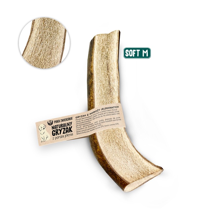 Corn natural de cerb pentru caini, Paka Zwierzaka, M