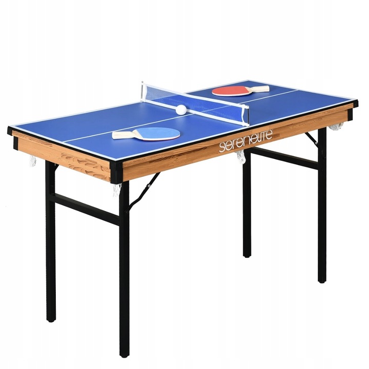 Masa de joc 4 in 1, SereneLife, bilard, tenis de masa, hochei pe masa, shuffleboard, multicolor, 116.84x55.88x76.2cm, set complet de accesorii