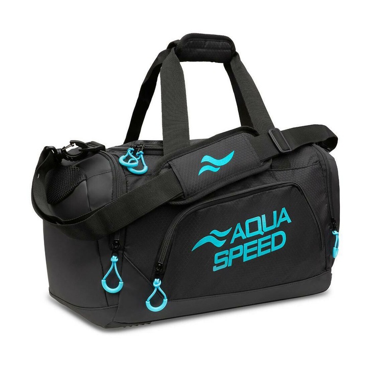 Geanta sport, Aqua Speed Duffel Bag, 33l, 40x30x28cm, negru/turcoaz