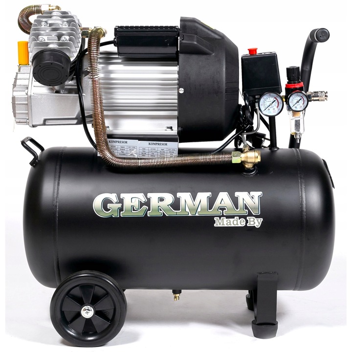 Compresor Airpress GERMAN 50L, 8BAR, 430L/MIN, 4.2KM, cu doua pistoane, negru