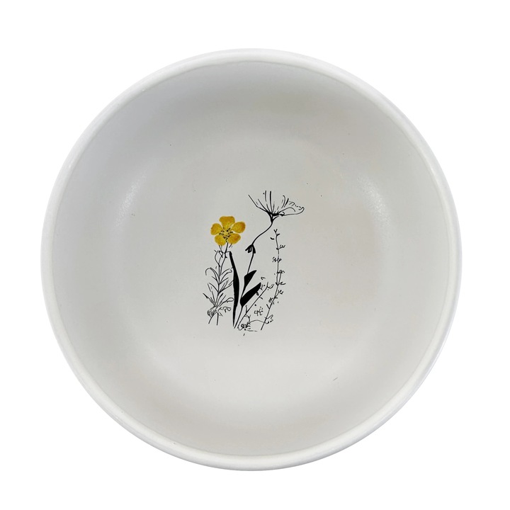 Bol ceramica Cream Garden Culoare o 15 cm, crem/negru