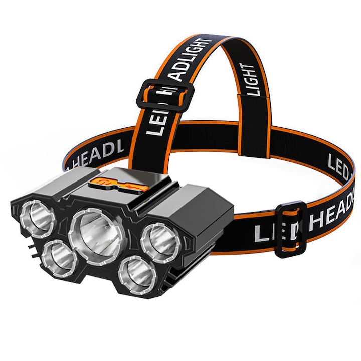 LED работна лампа 50W, 1000 лумена, USB зареждане, за къмпинг, риболов, черна
