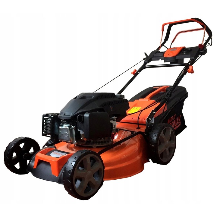 Masina de tuns iarba cu motor pe benzina GERMAN, model TB53S11B, 7CP, 54cm, functie 9in1, roti mari, sistem de spalare