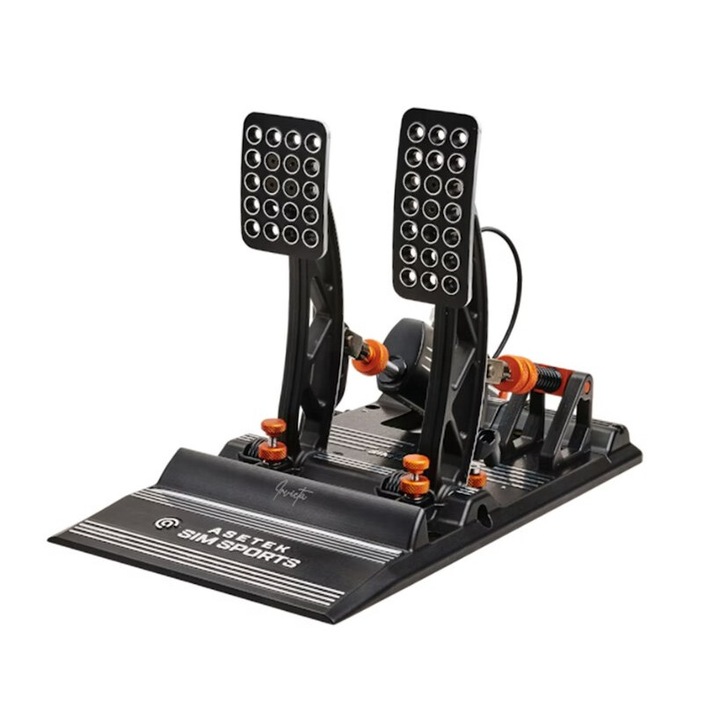 Asetek Invicta S játékvezérlő, USB pedálok, fekete, 212x457x256mm