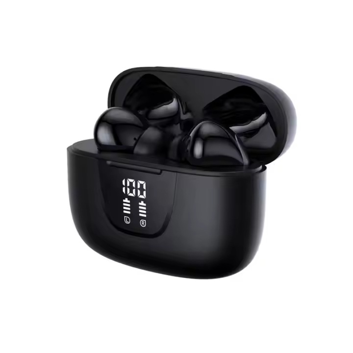 Casti wireless bluetooth cu anularea zgomotului imbunatatita, Audio, Fara fir, Afisaj Digital, Bluetooth 5.3, Autonomie 42 ore, Microfon HD, Control tactil/touch, Latenta de 45 ms, Rezistente la apa, Sport, Compatibilitate Universala, Negru