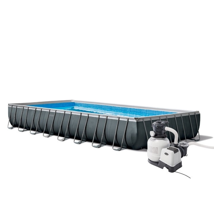 Intex 121126378 INTEX Ultra Quadra XTR medenceszett, 975x488x132 cm, Krystal Clear ECO sósvizes kombi homokszűrővel
