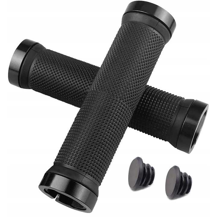 Mansoane bicicleta BISANTI, antiderapante, 13.2cm, negru, set