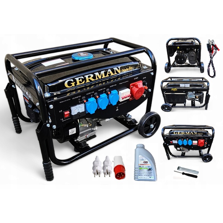 Generator electric A8, 5.2kW, cu roti, cu stator din cupru, AVR, 230/400V, dimensiuni 44x60x45cm