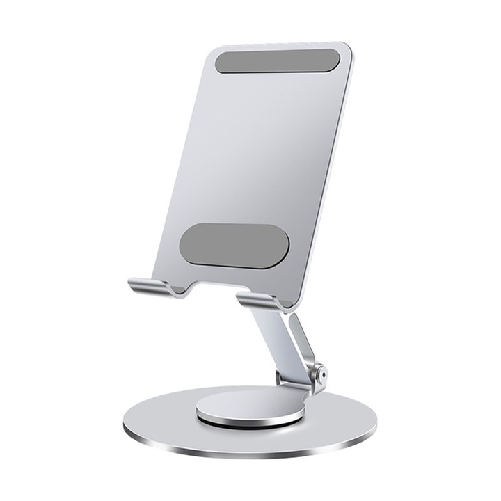 Telefontartó, alumínium, ergonomikus kialakítás, alumínium, univerzális, ezüst