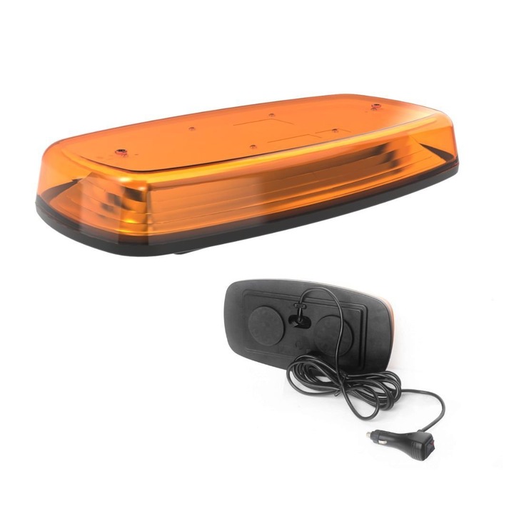 Rampa Girofar Led portocalie prinderec cu magenet 12-24v,24w, E-MARK