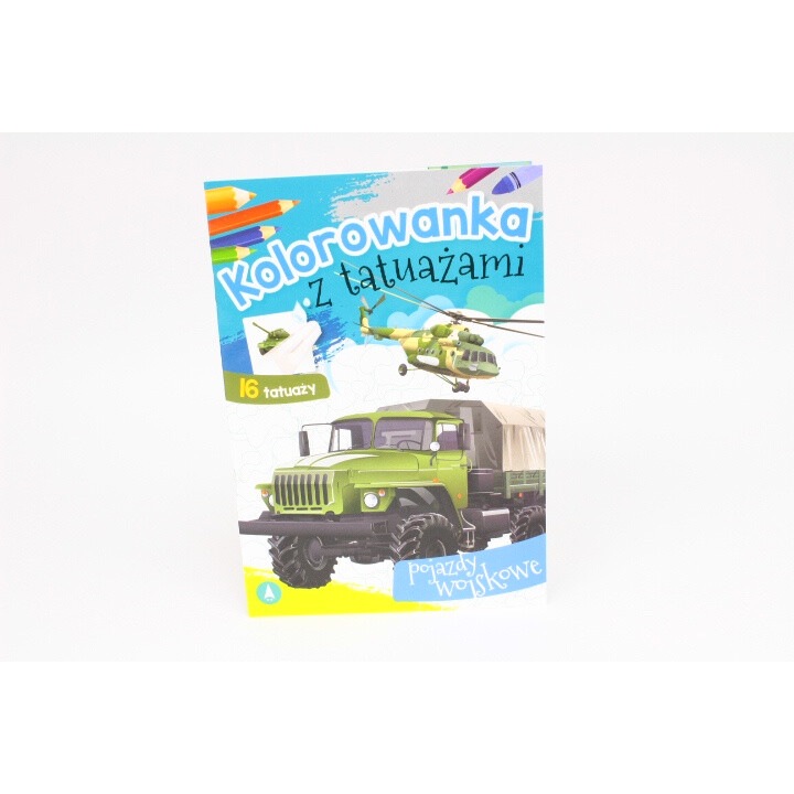 Set de colorat cu tatuaje Pojazdy wojskowe 74697