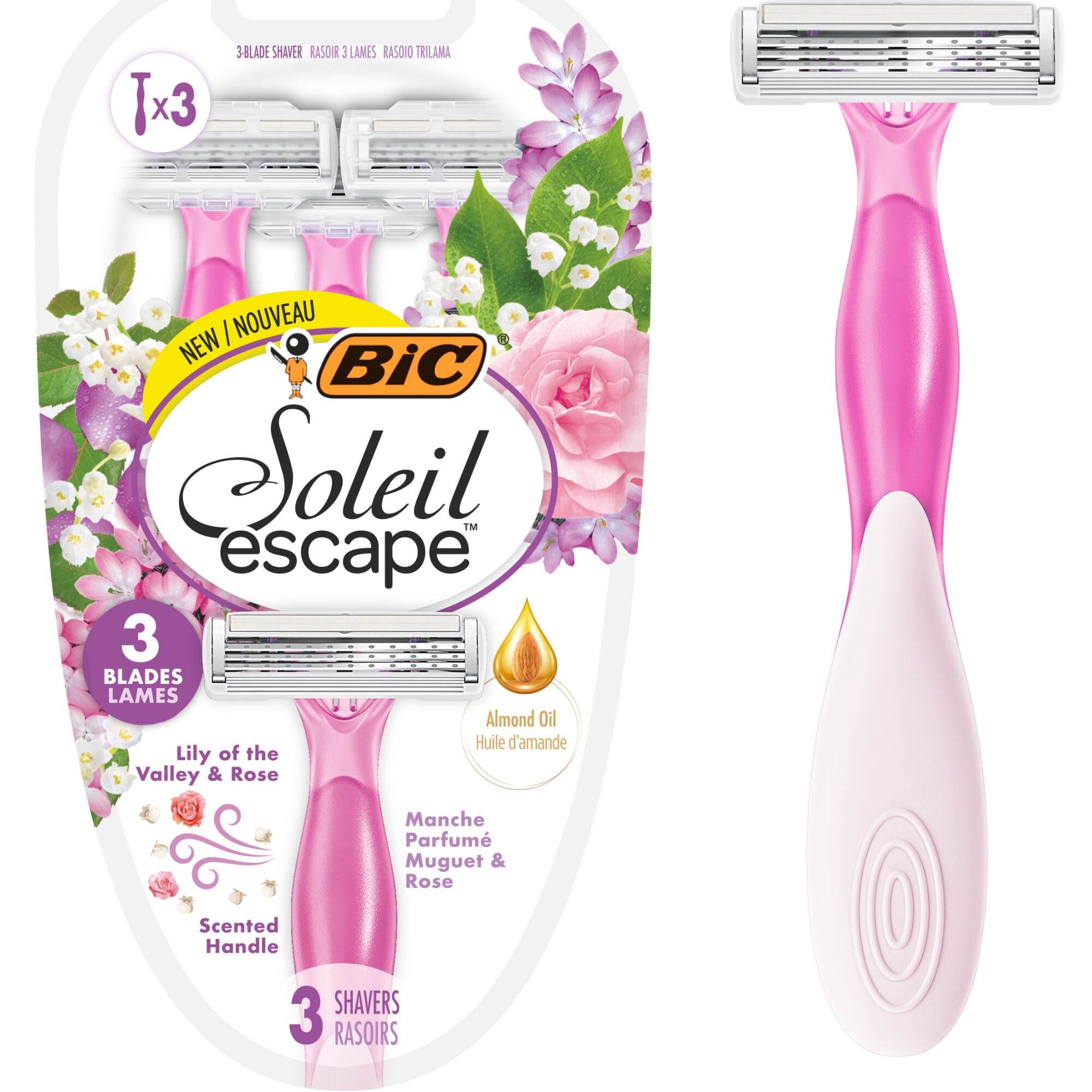Aparat de ras dispozabil cu 3 lame, BIC Soleil Escape Summer