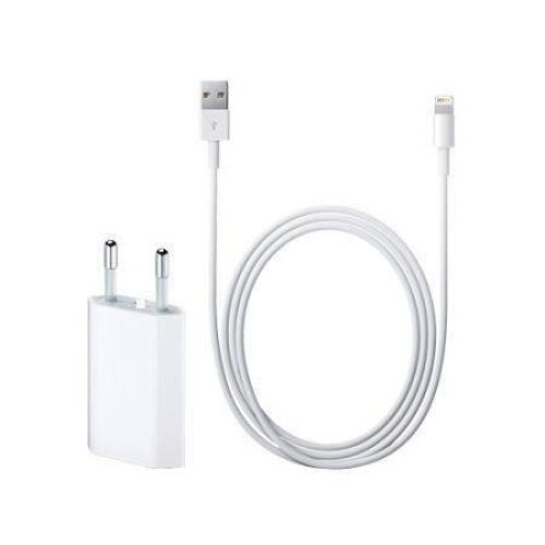 Incarcator Iphone 5,5S,SE,6,6 Plus,7,7Plus,8,8Plus,X 1A + Cablu Lightning 1.5M-ApcGsm Alb