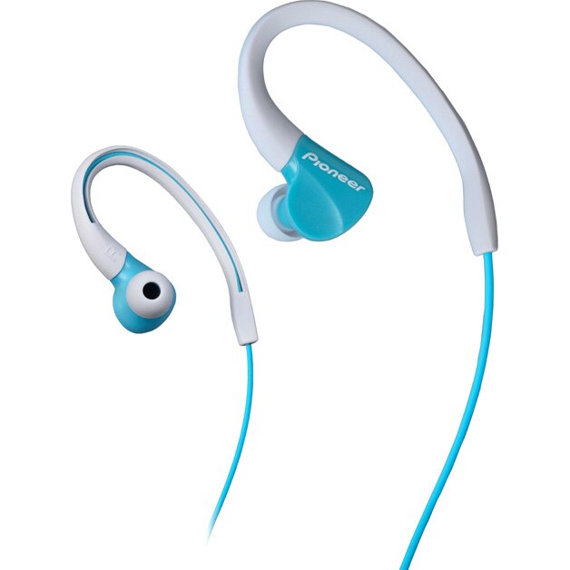 Casti audio in-ear sport Pioneer SE-E3-GR, rezistente la pulverizare IPX2, Alb / Vernil