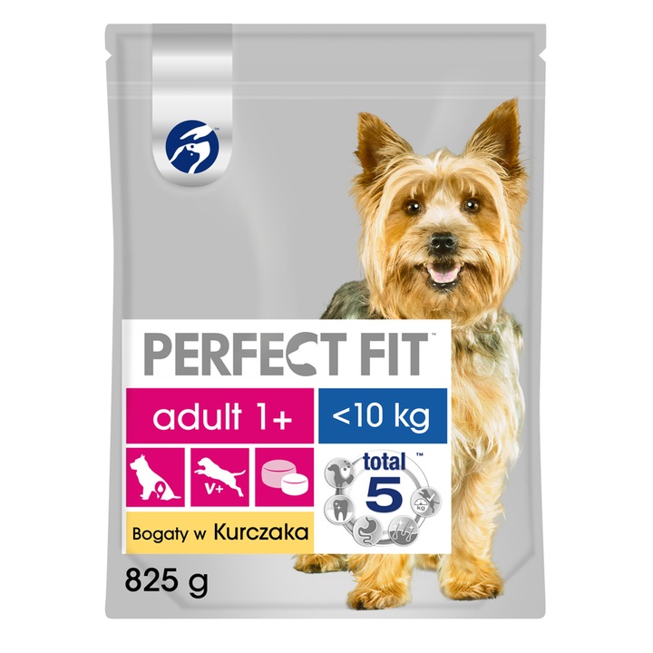 Hrana pentru caini, Perfect Fit, Adult 1+, cu pui, 825g, pentru rase mici