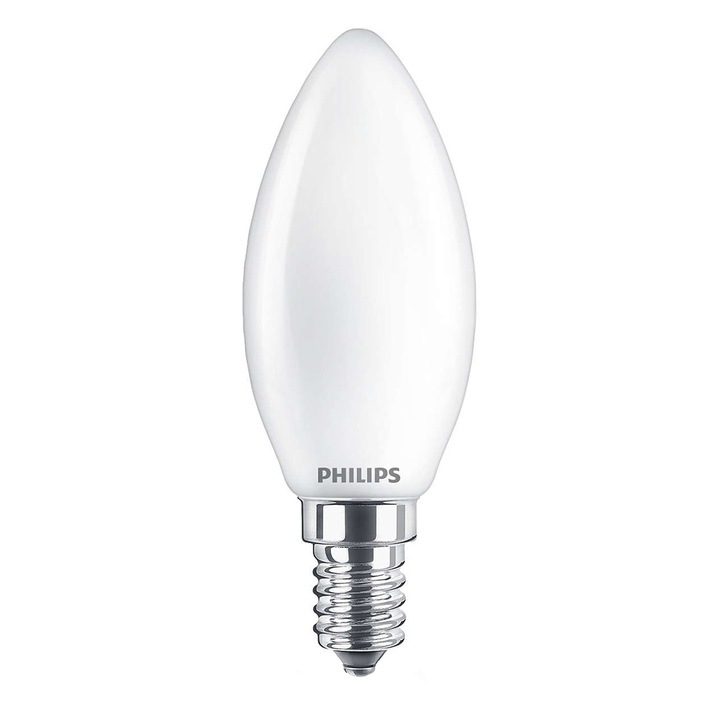 Philips Lakossági LED izzó, gyertya forma, 4.3-40W, E14, 2700K, 470lm