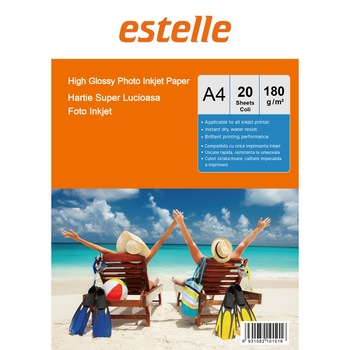 Hartie A4 super lucioasa 180g/mp pachet 20 coli Hartie A4 super lucioasa 180g/mp pachet 20 coli