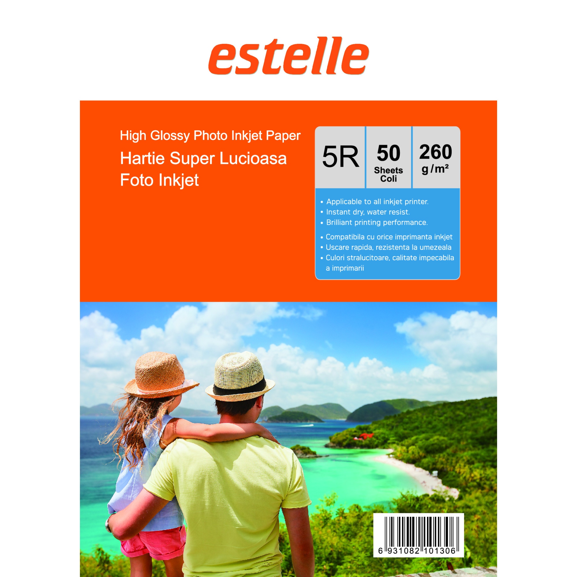 Hartie 5R (13x18) super lucioasa 260g/mp pachet 50 coli