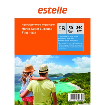 Hartie 5R (13x18) super lucioasa 260g/mp pachet 50 coli Hartie 5R (13x18) super lucioasa 260g/mp pachet 50 coli
