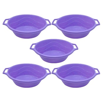 Pachet 5 bucati - Lighean oval cu manere din plastic alimentar 55L Pachet 5 bucati - Lighean oval cu manere din plastic alimentar 55L