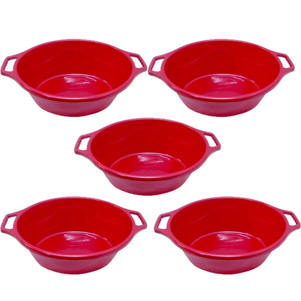 Pachet - 5 x Lighean oval din plastic cu manere, 40L