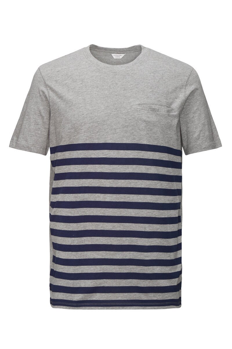 Tricou gri deschis melange, Jack&Jones, Welt